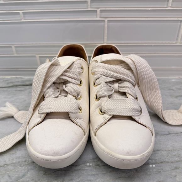 Sezane Baskets Jack Oeillets Smooth Ecru Leather Trainers Sneakers Size 7 - Picture 3 of 12